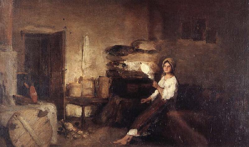 Nicolae Grigorescu Peasant Woman in her House Norge oil painting art